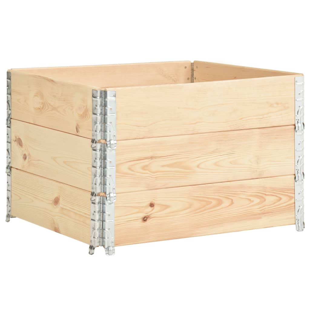 pallerammer 3 stk. 100x100 cm massivt fyrretræ