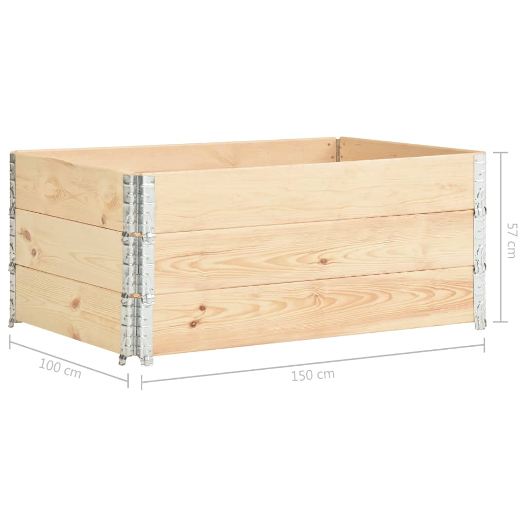 pallerammer: 3 stk. 100x150 cm massivt fyrretræ
