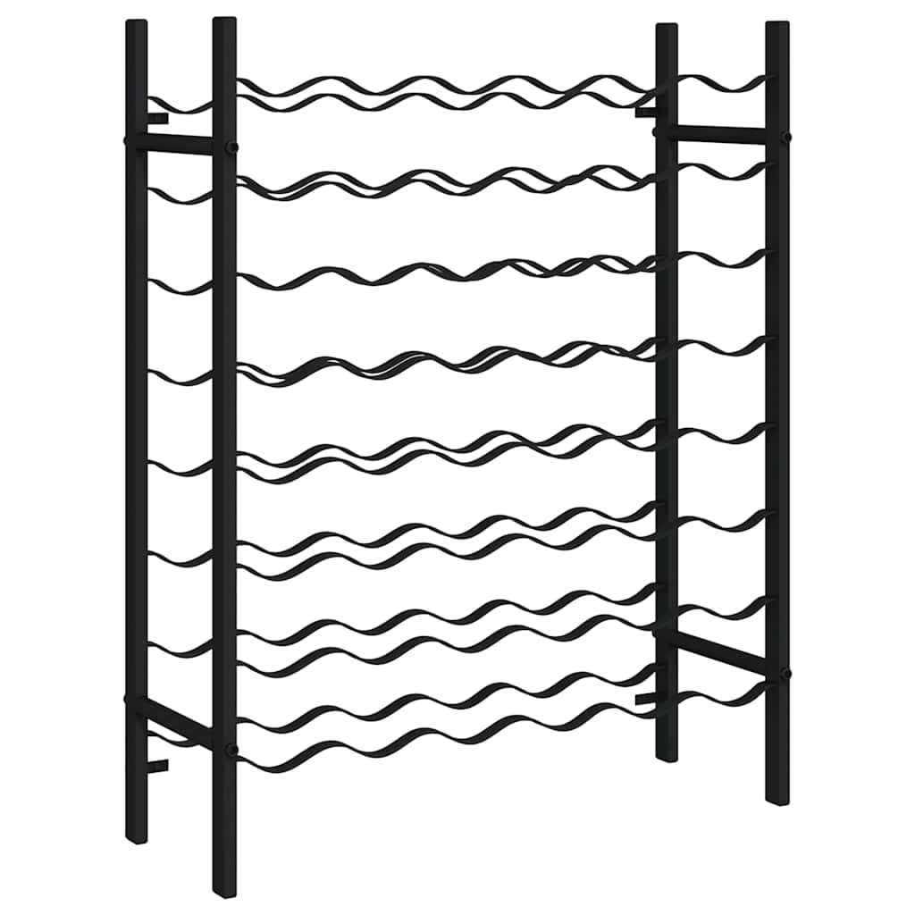 vinreol til 48 flasker metal sort