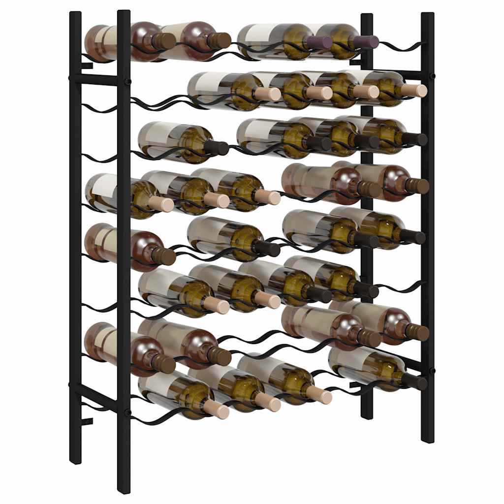 vinreol til 48 flasker metal sort