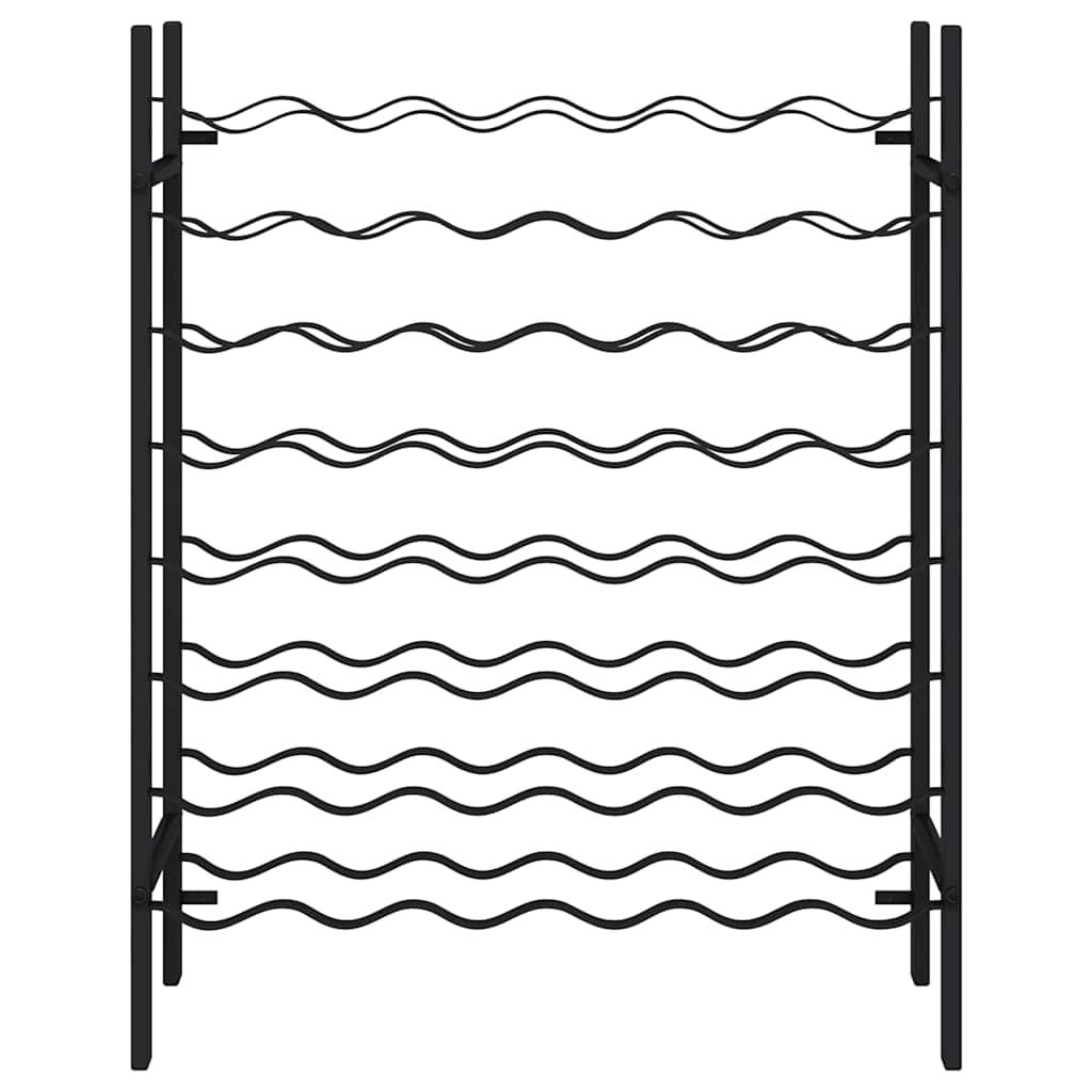 vinreol til 48 flasker metal sort