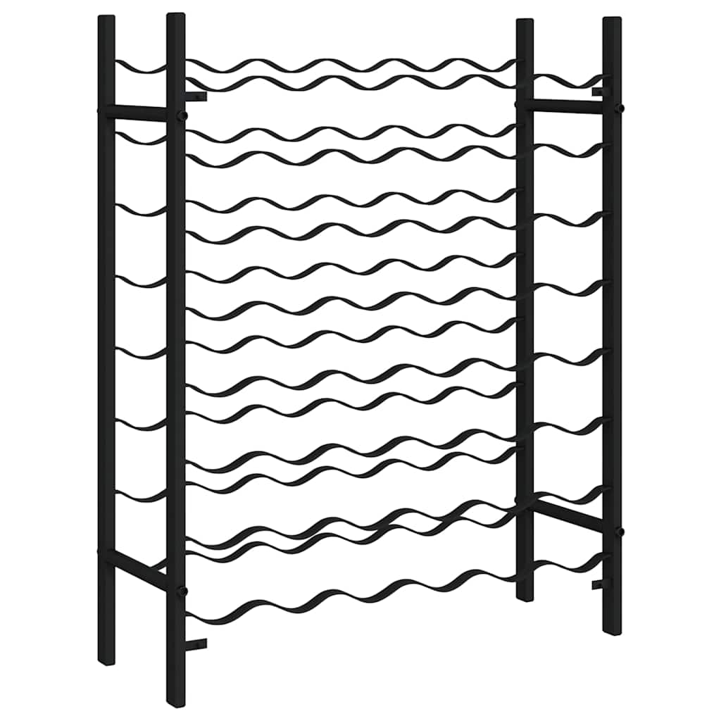 vinreol til 48 flasker metal sort