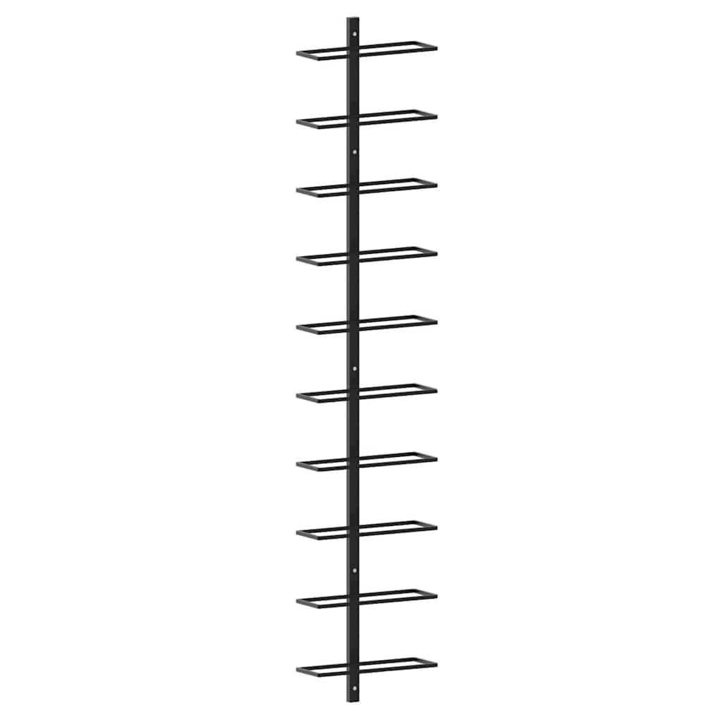 væghængte vinreoler 2 stk. til 20 vinflasker metal sort