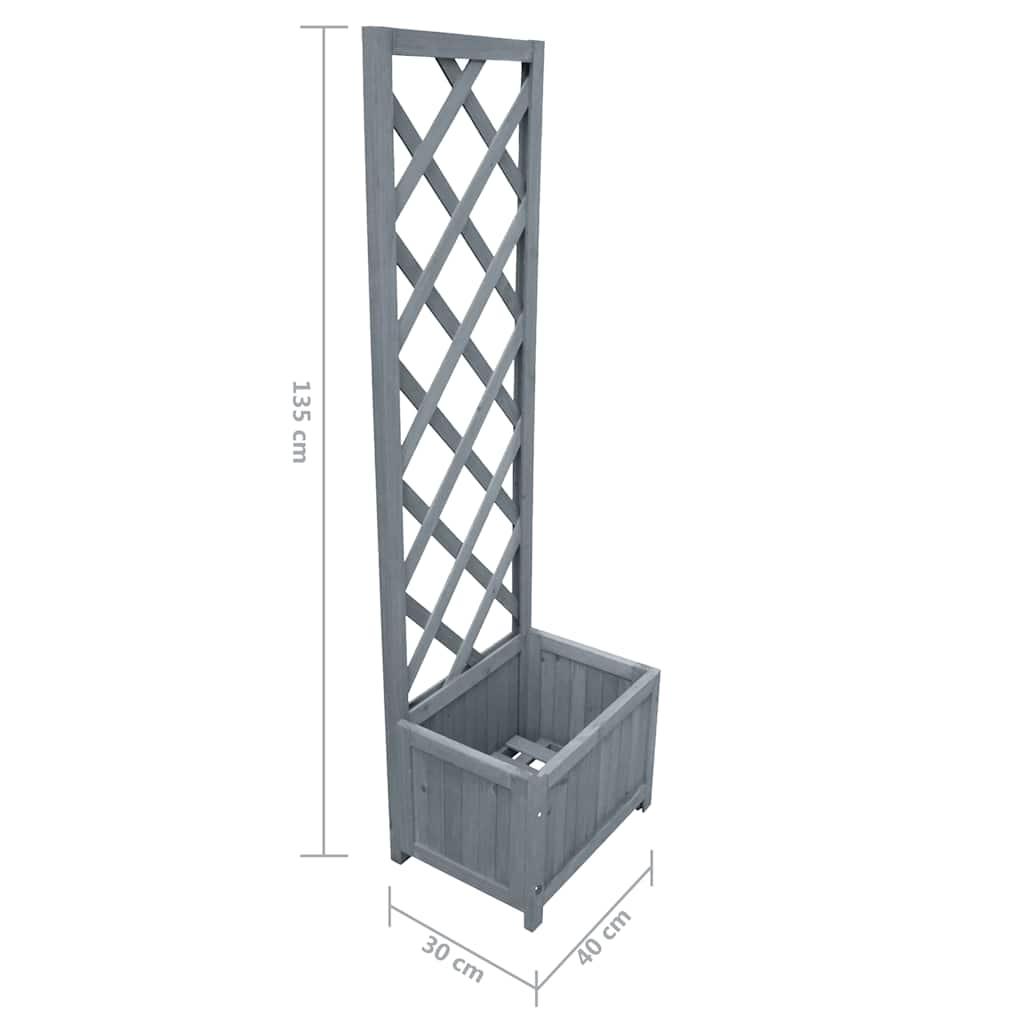 plantekasse med espalier 40x30x135 cm massivt grantræ