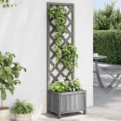 plantekasse med espalier 40x30x135 cm massivt grantræ
