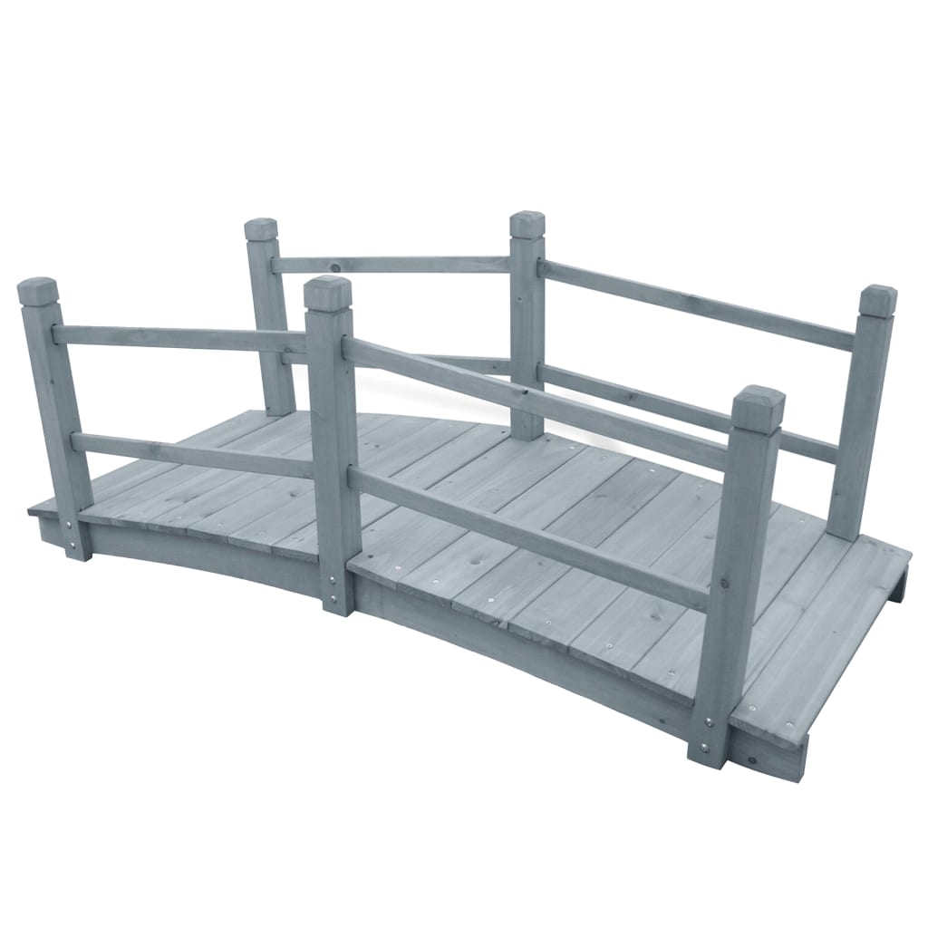 gangbro til haven 140x60x56 cm massivt fyrretræ grå
