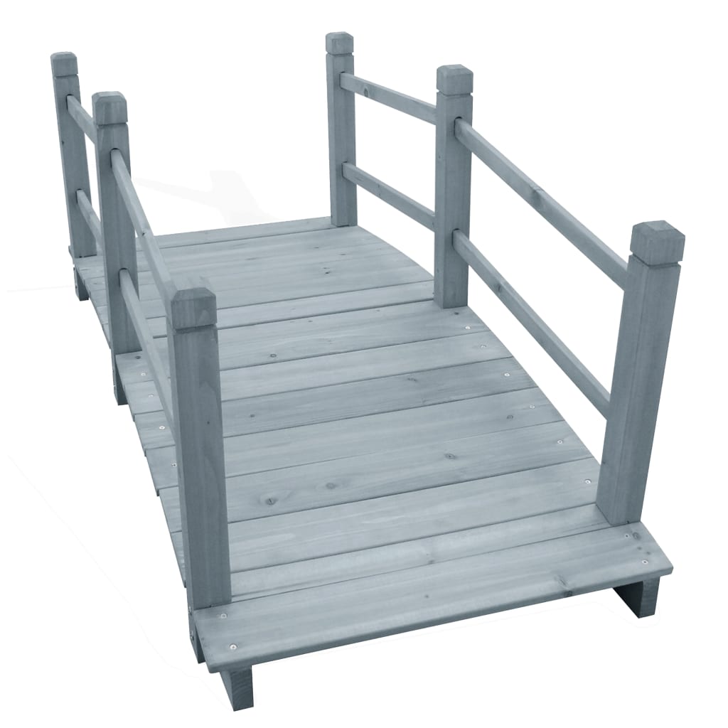 gangbro til haven 140x60x56 cm massivt fyrretræ grå