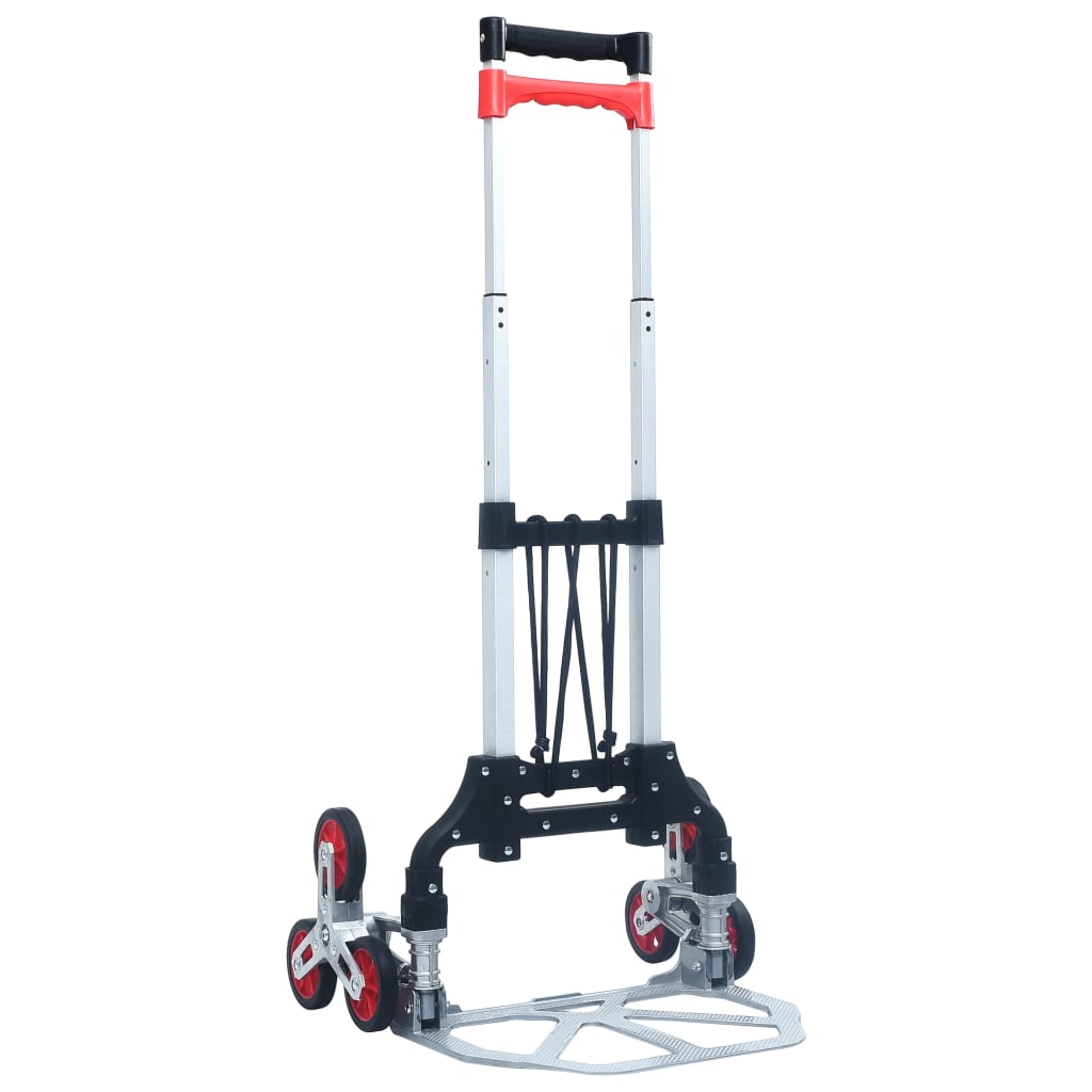 foldbar transportvogn til trapper 70 kg aluminium sølvfarvet