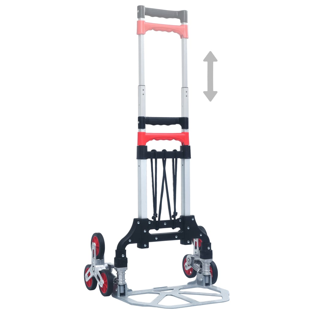 foldbar transportvogn til trapper 70 kg aluminium sølvfarvet