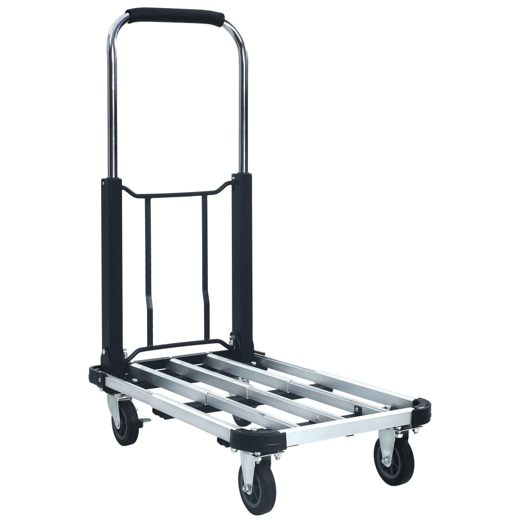 foldbar transportvogn 150 kg aluminium sølvfarvet