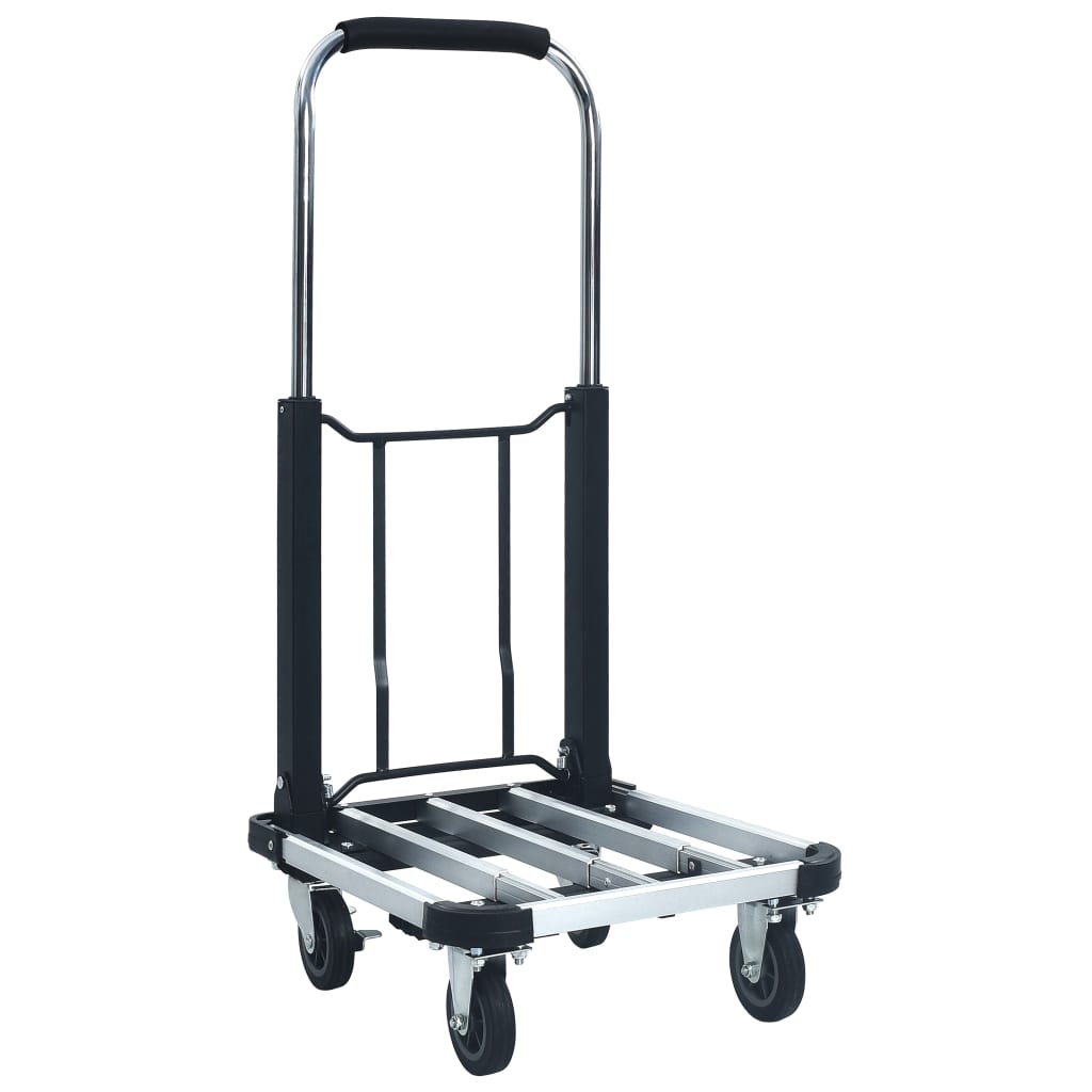 foldbar transportvogn 150 kg aluminium sølvfarvet