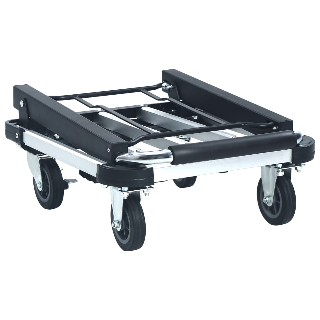 foldbar transportvogn 150 kg aluminium sølvfarvet