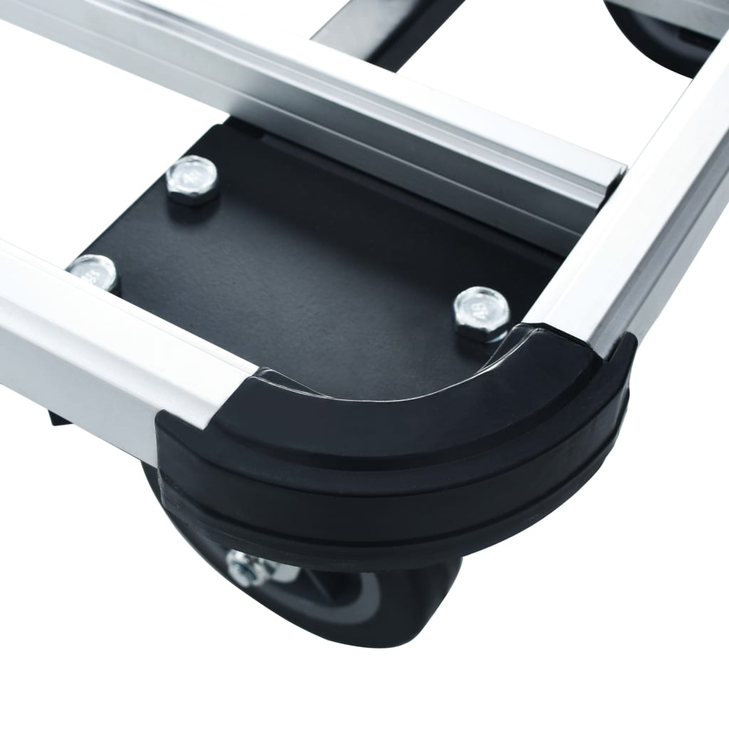 foldbar transportvogn 150 kg aluminium sølvfarvet