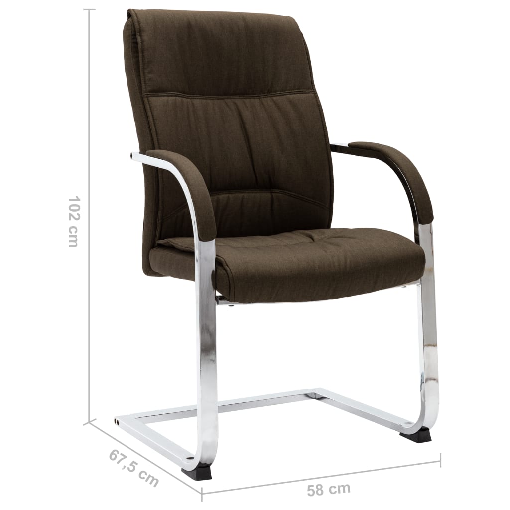 kontorstol med cantilever stof brun