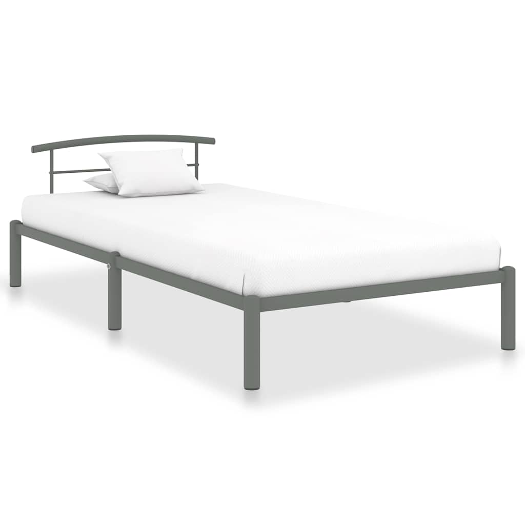 sengestel 90x200 cm metal grå