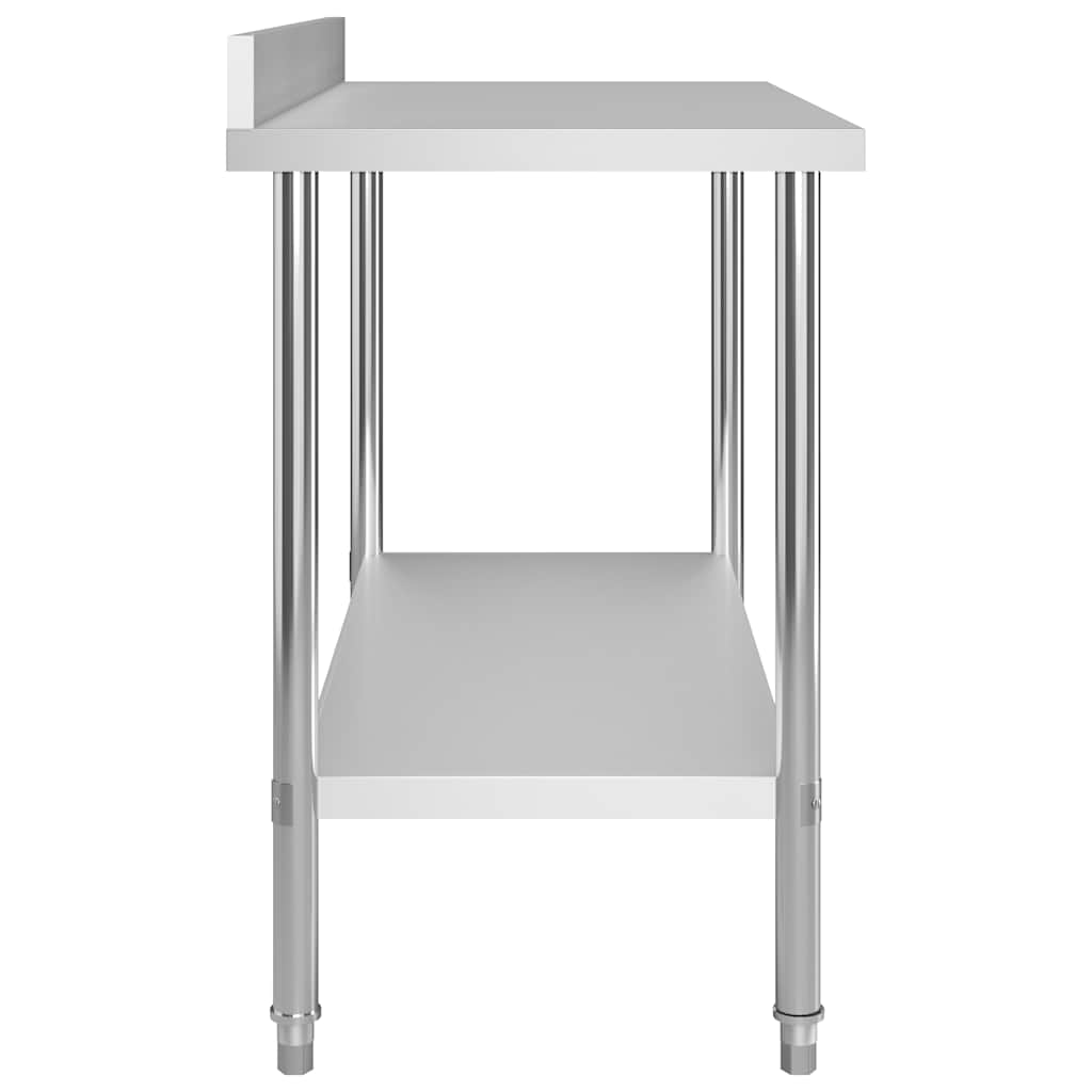 arbejdsbord til køkken med tophylde 120x60x150 cm rustfrit stål