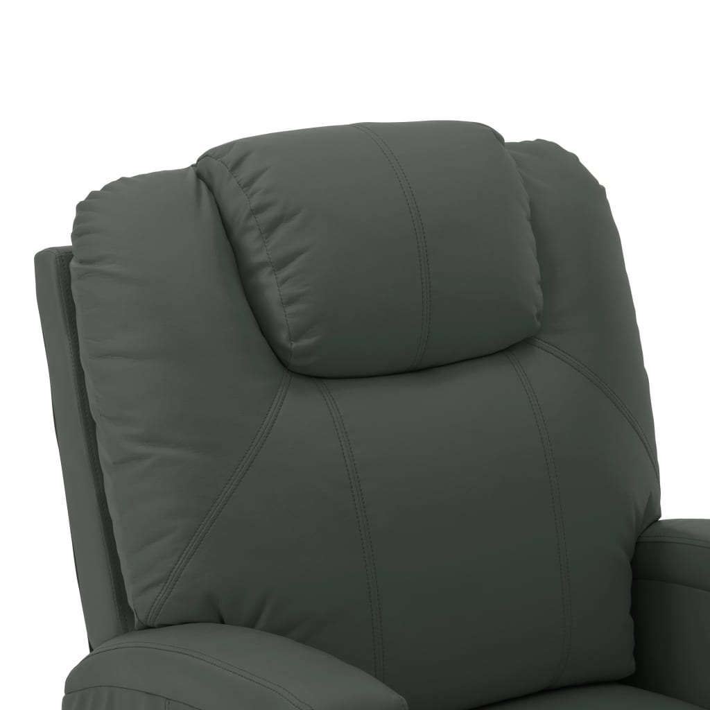 massagestol med løftefunktion kunstlæder antracitgrå