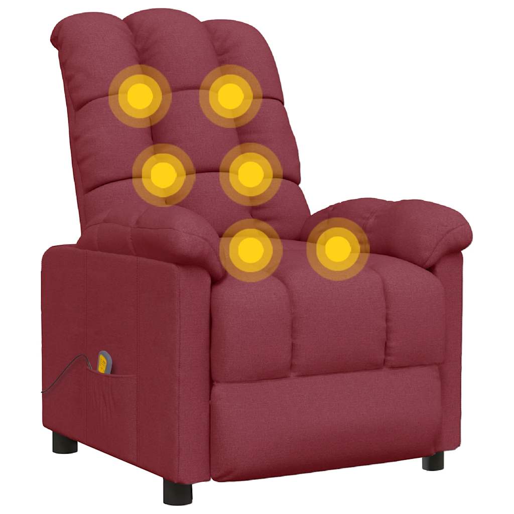 massagestol stof vinrød