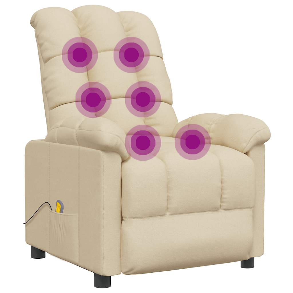 massagestol stof cremefarvet