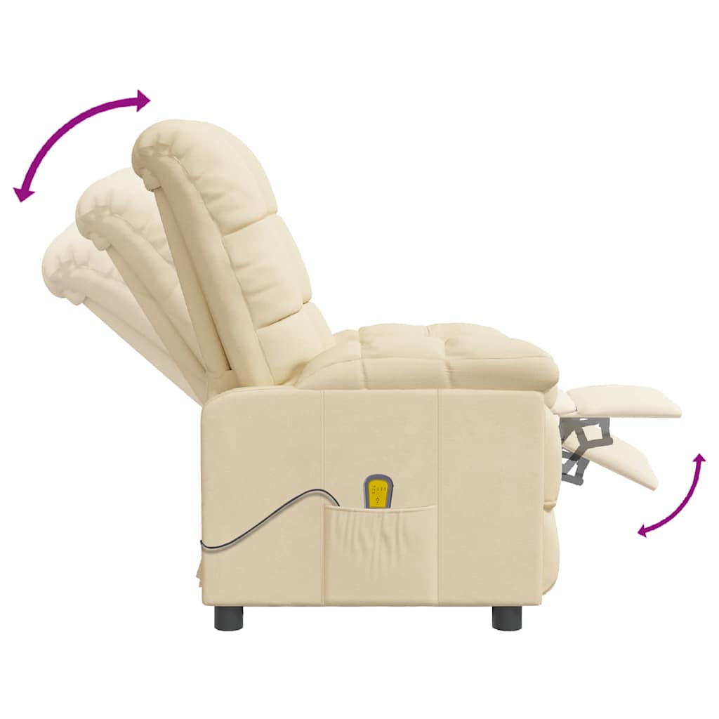 massagestol stof cremefarvet