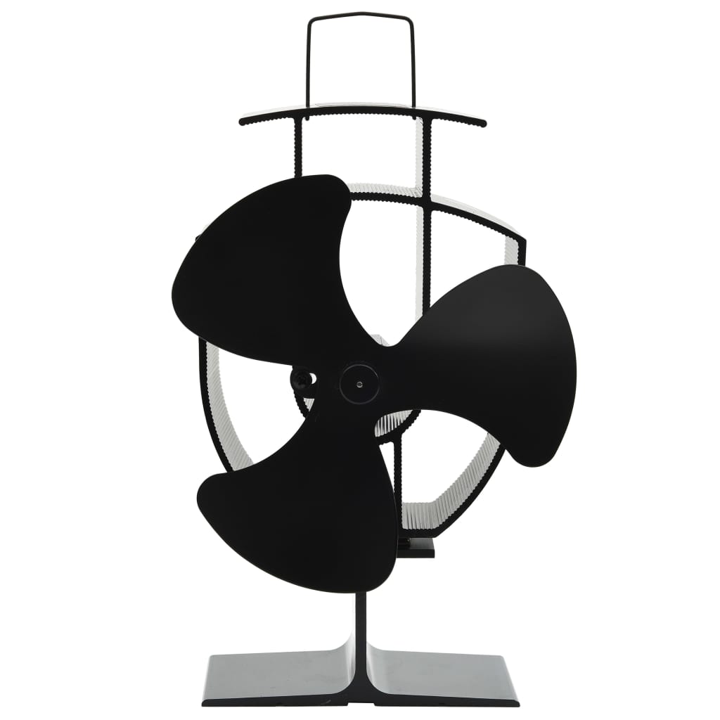 varmedrevet ovnventilator 3 blade sort