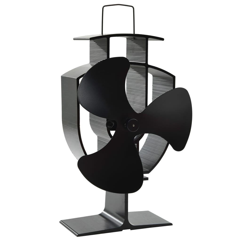 varmedrevet ovnventilator 3 blade sort