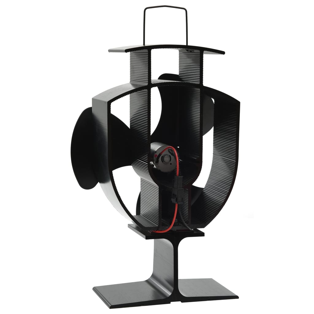 varmedrevet ovnventilator 3 blade sort
