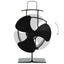 varmedrevet ovnventilator 3 blade sort