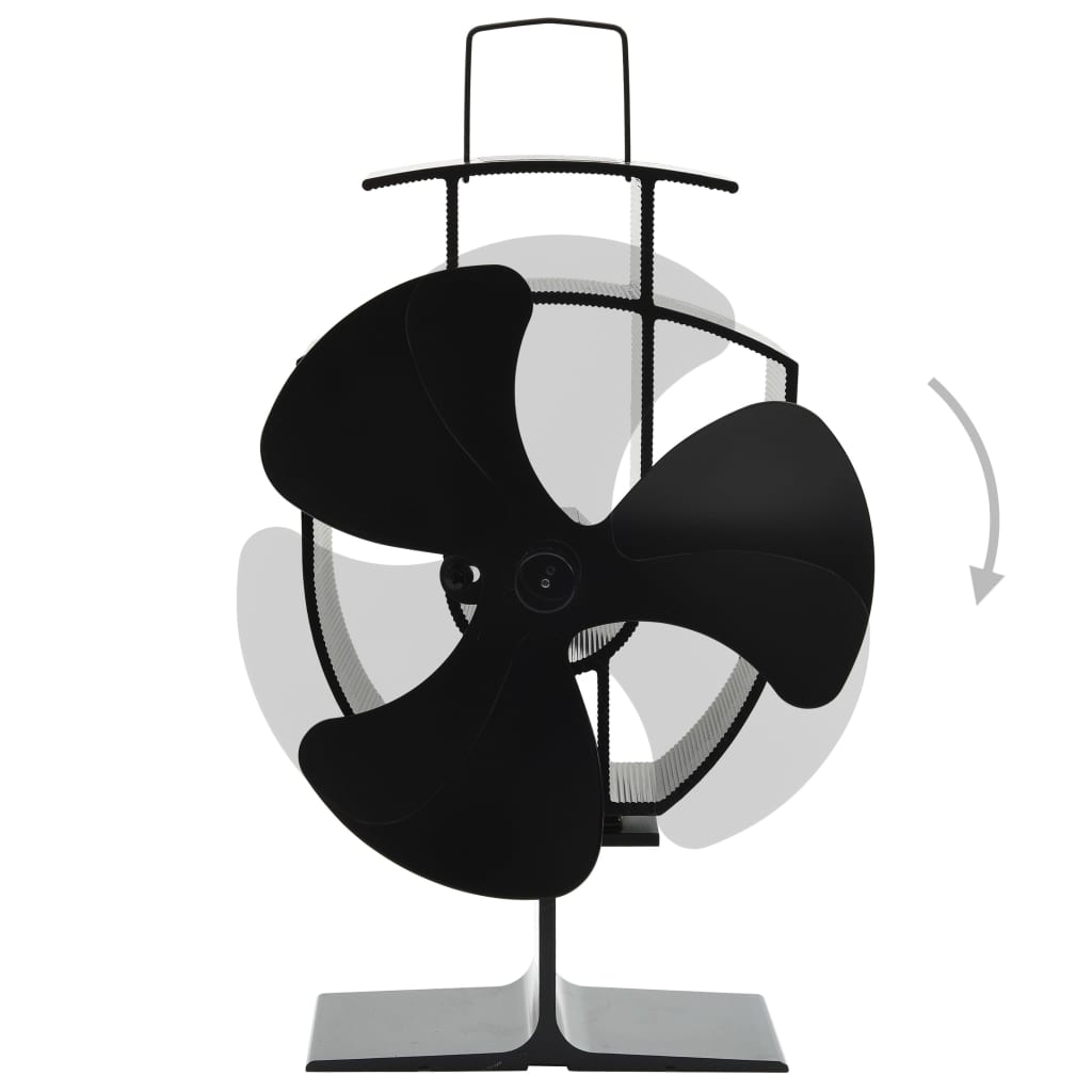 varmedrevet ovnventilator 3 blade sort