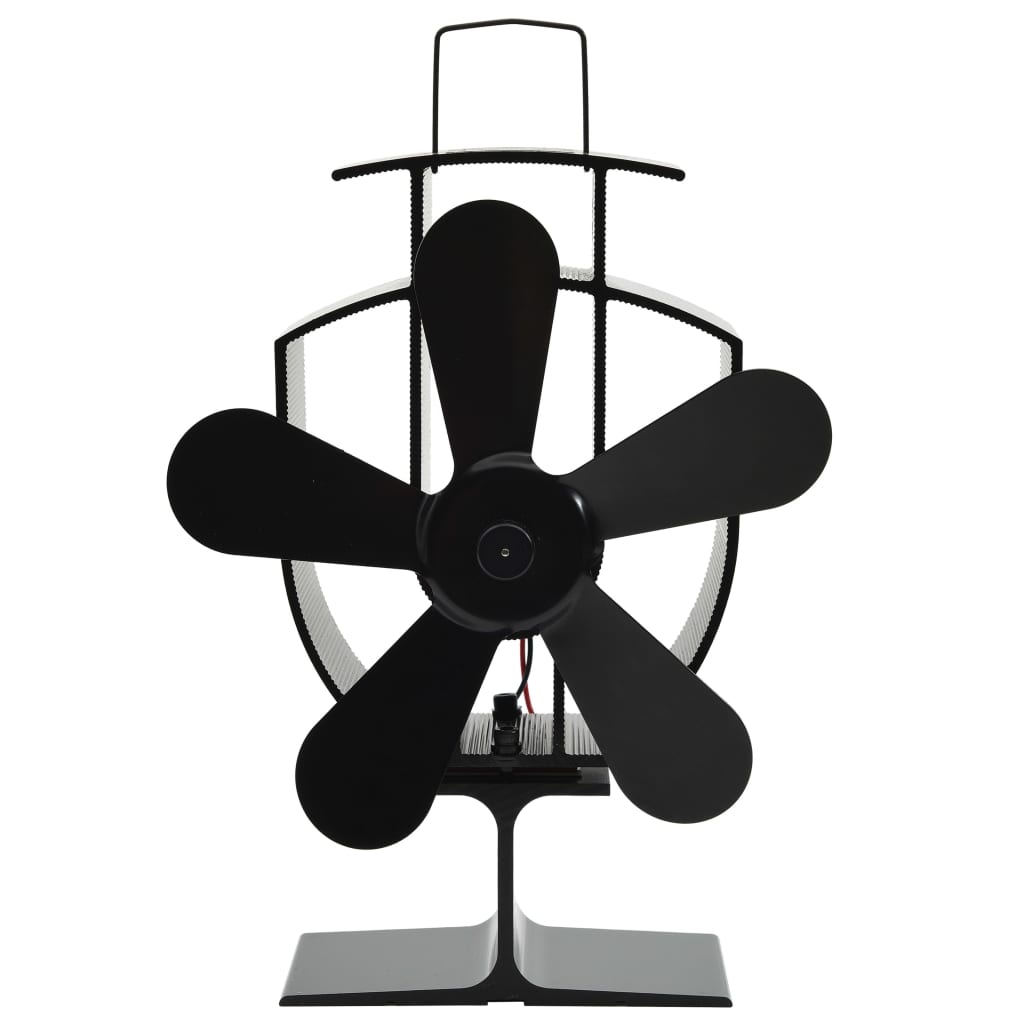 varmedrevet ovnventilator 5 blade sort