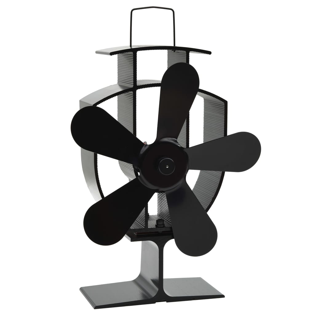 varmedrevet ovnventilator 5 blade sort