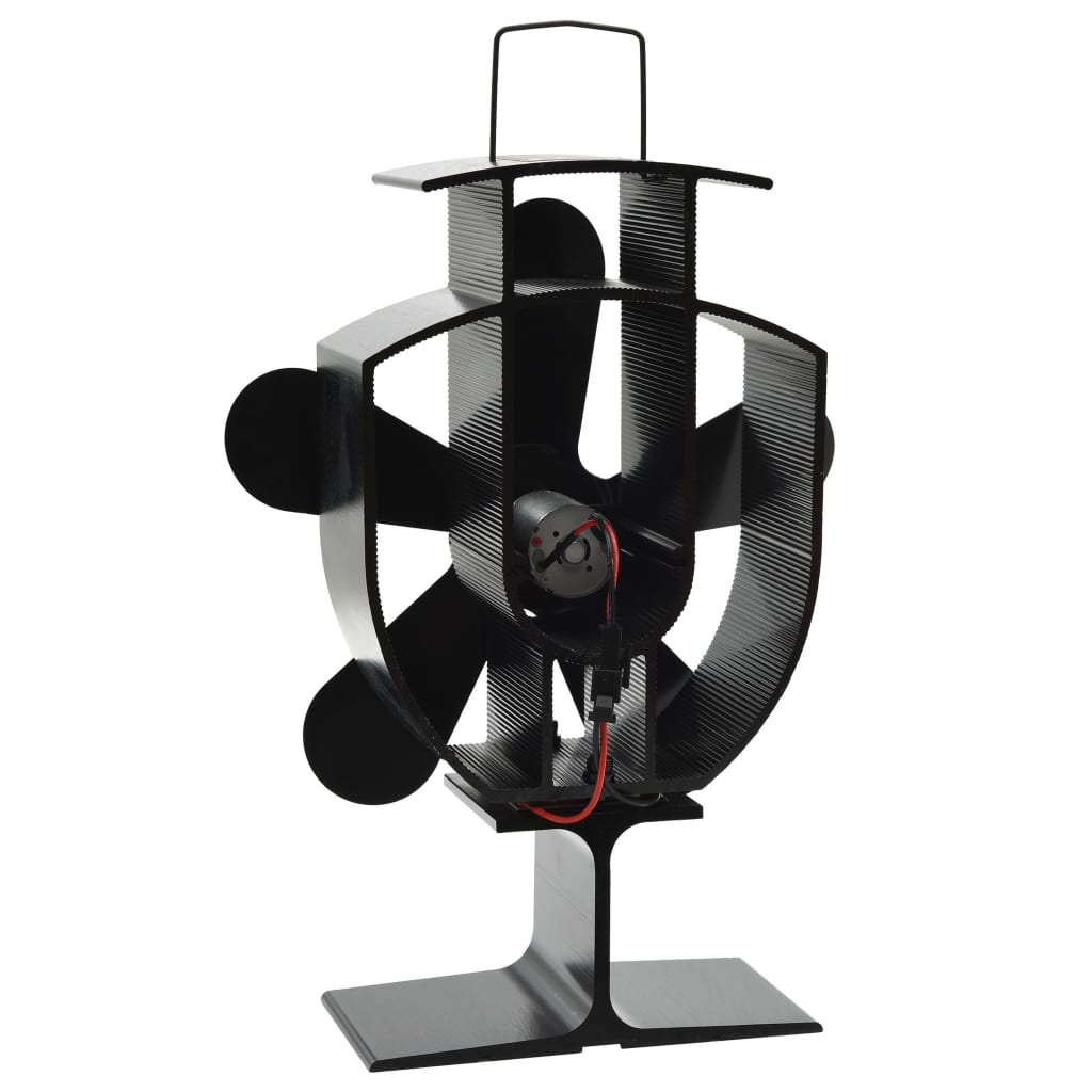 varmedrevet ovnventilator 5 blade sort