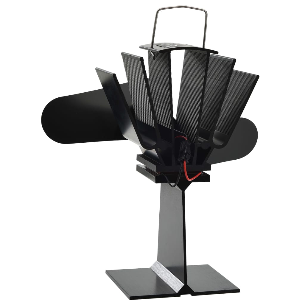 varmedrevet ovnventilator 2 blade sort