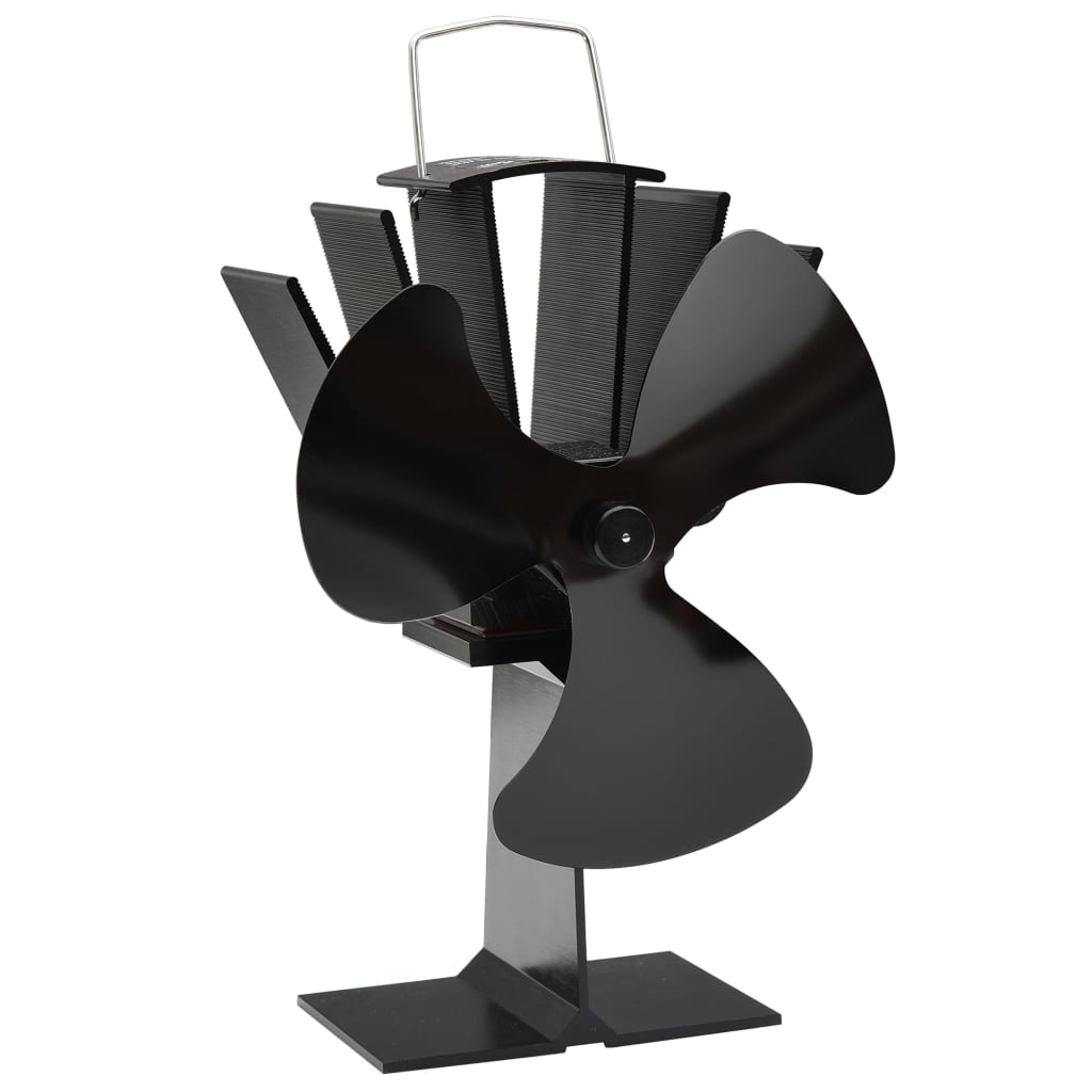 varmedrevet ovnventilator 3 blade sort
