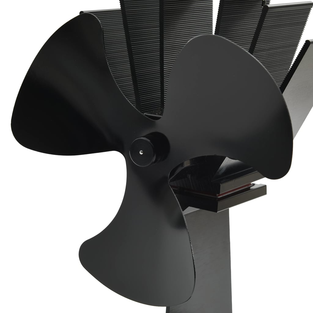 varmedrevet ovnventilator 3 blade sort