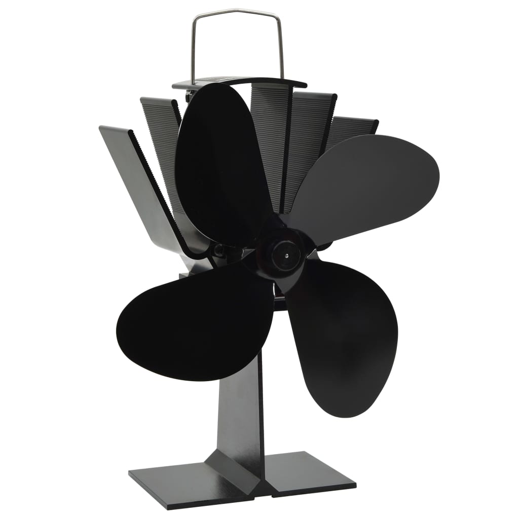 varmedrevet ovnventilator 4 blade sort