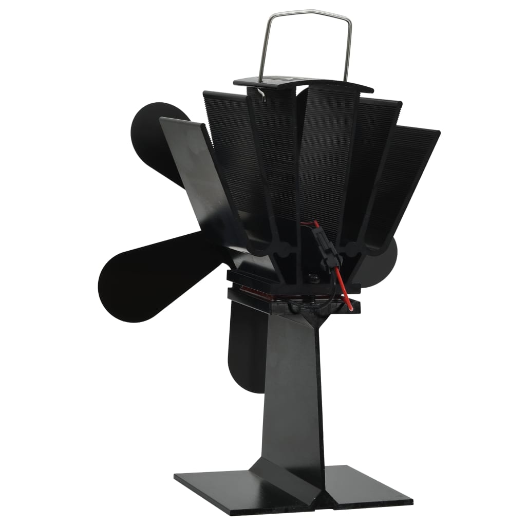 varmedrevet ovnventilator 5 blade sort