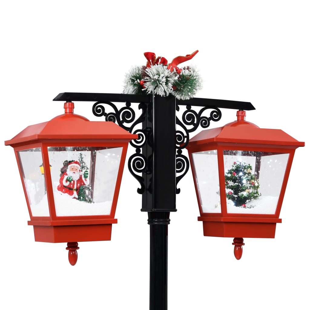 julegadelampe med julemand 81x40x188 cm PVC sort og rød