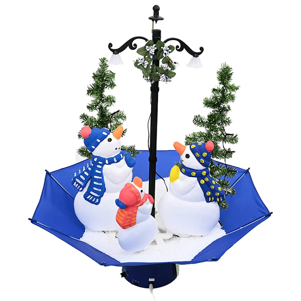 juletræ med snefald paraplyfod 75 cm PVC blå