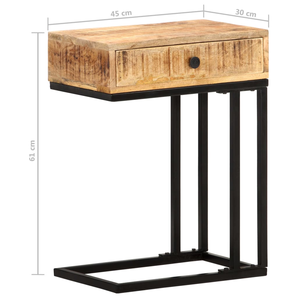 U-formet sidebord 45x30x61 cm massivt mangotræ