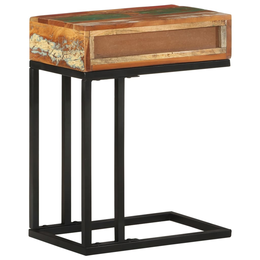 U-formet sidebord 45x30x61 cm massivt genbrugstræ