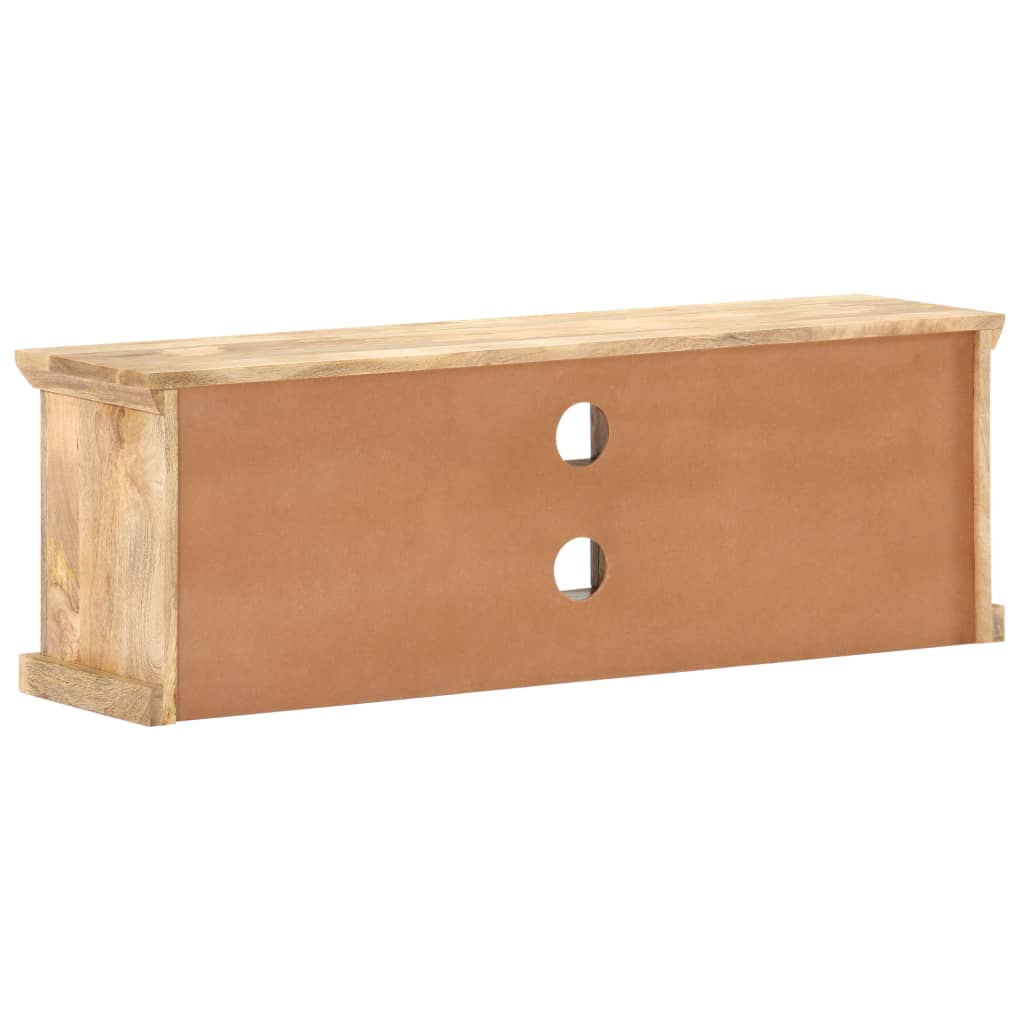 tv-skab med stållåger 120x30x40 cm massivt mangotræ