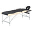 sammenfoldeligt massagebord aluminiumsstel 2 zoner sort beige