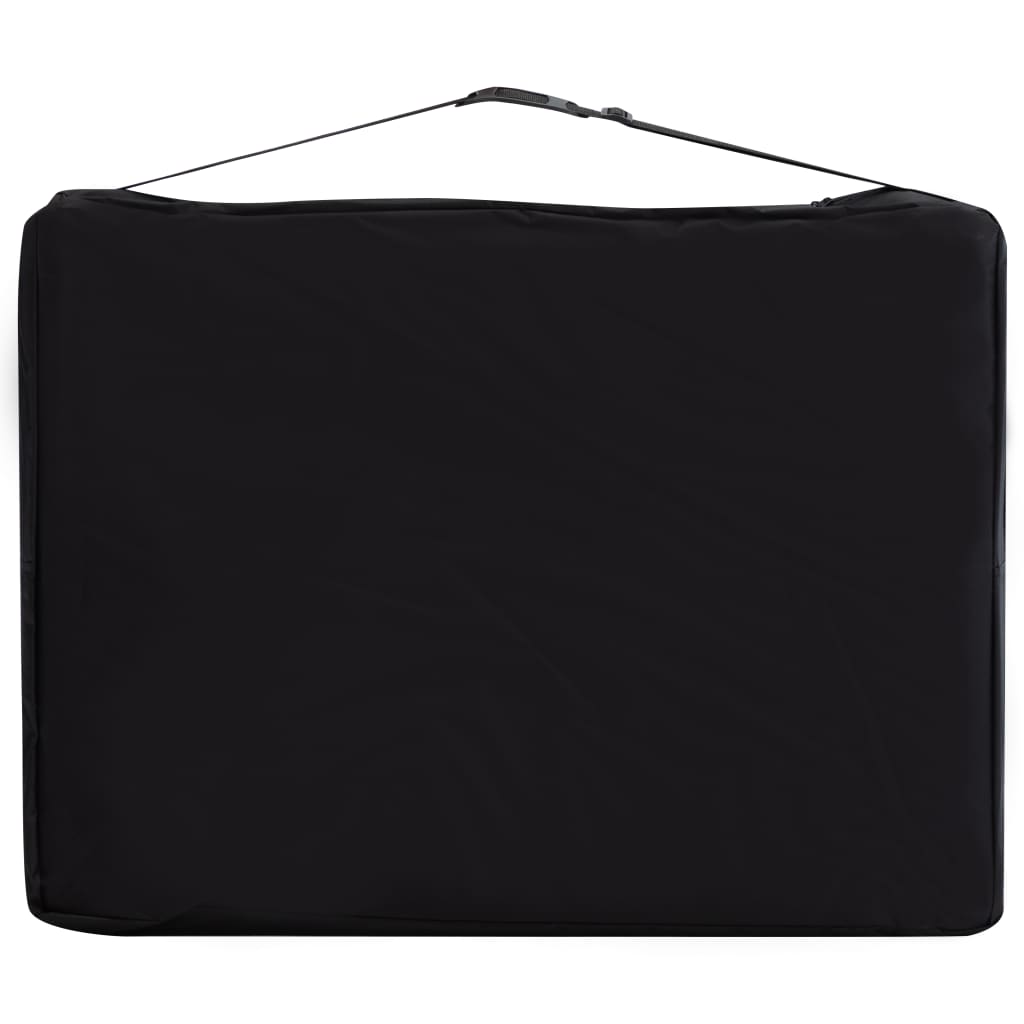 sammenfoldeligt massagebord aluminiumsstel 3 zoner sort beige