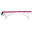 foldbart massagebord 4 zoner aluminium hvid og pink