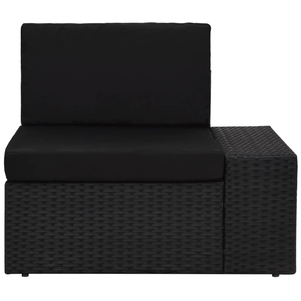 loungesæt til haven 4 dele polyrattan sort