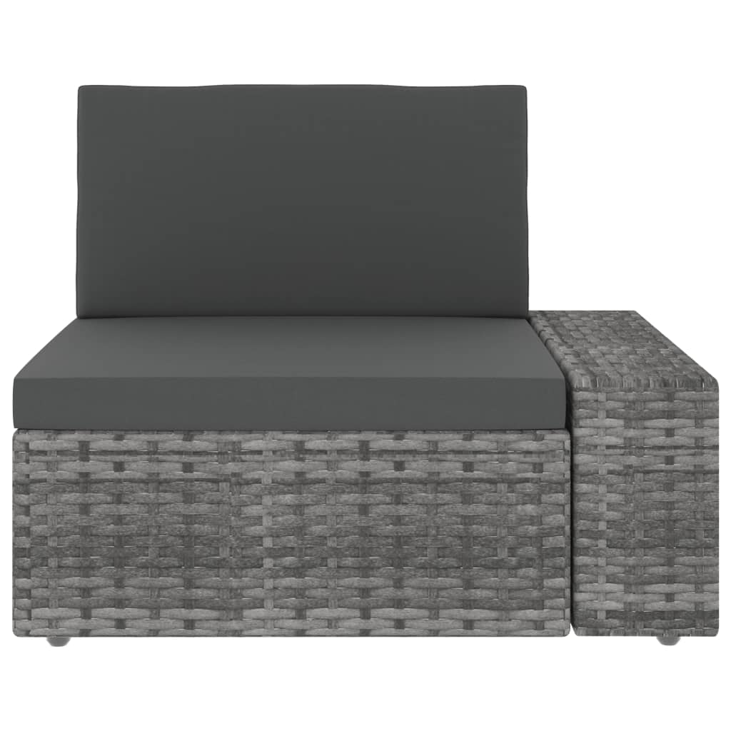 loungesæt til haven 8 dele polyrattan grå