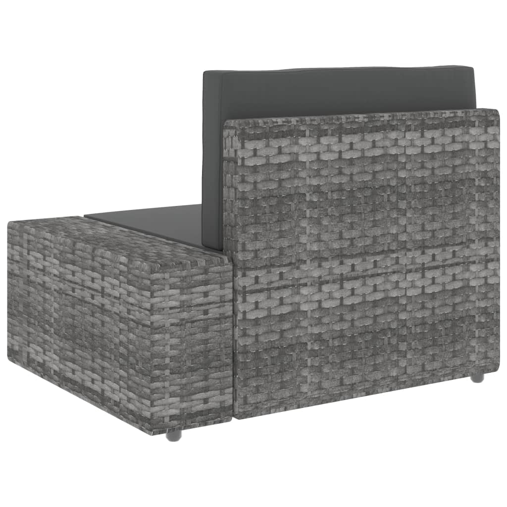loungesæt til haven 10 dele polyrattan grå