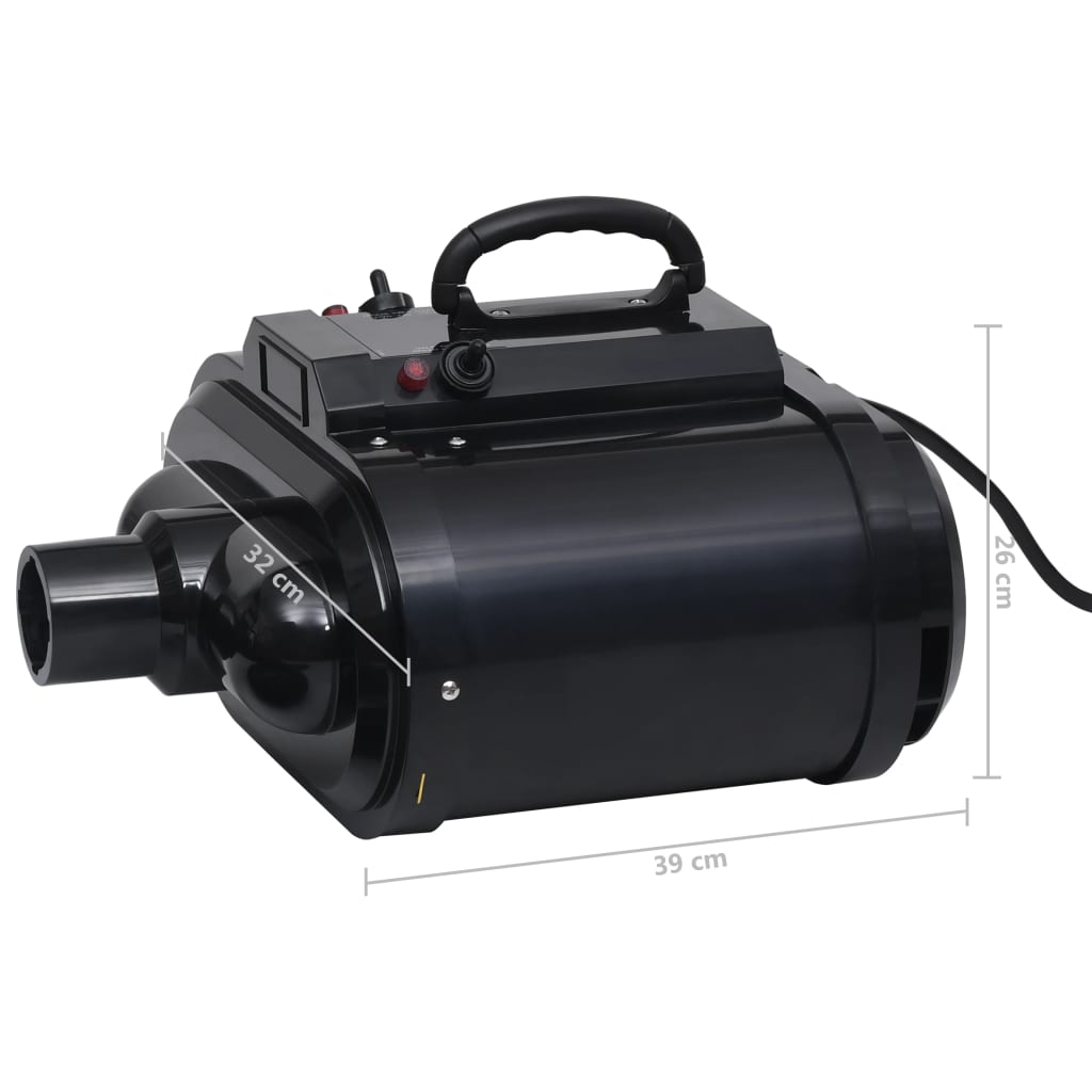 hundehårtørrer dobbelt motor sort