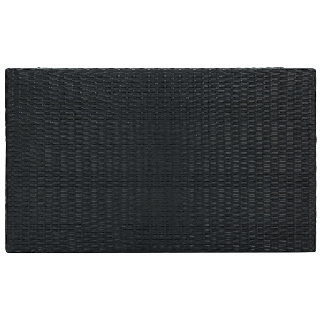 barbord til haven 100x60,5x110,5 cm polyrattan sort